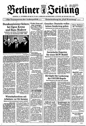 Berliner Zeitung Online-Archiv vom 21.11.1989