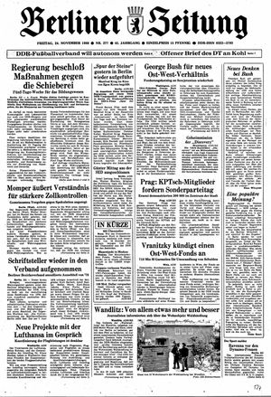 Berliner Zeitung Online-Archiv vom 24.11.1989