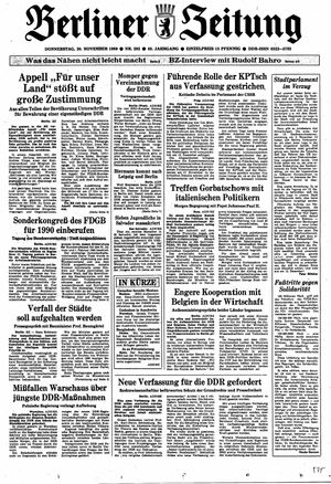 Berliner Zeitung Online-Archiv vom 30.11.1989
