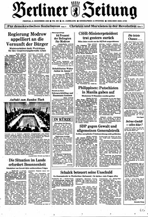 Berliner Zeitung Online-Archiv vom 08.12.1989