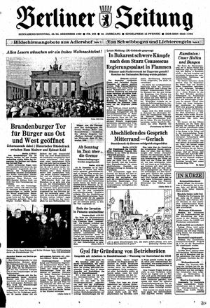 Berliner Zeitung Online-Archiv vom 23.12.1989