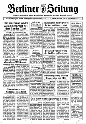 Berliner Zeitung Online-Archiv vom 16.01.1990
