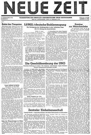 Neue Zeit Online-Archiv on Jan 12, 1946