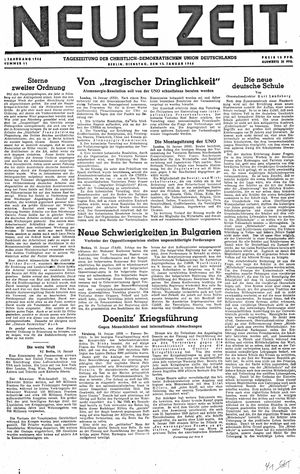 Neue Zeit Online-Archiv vom 15.01.1946