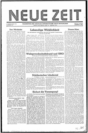 Neue Zeit Online-Archiv vom 16.01.1946