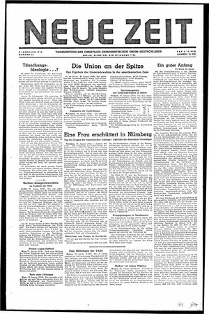 Neue Zeit Online-Archiv vom 29.01.1946