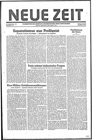 Neue Zeit Online-Archiv vom 05.05.1946