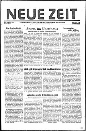 Neue Zeit Online-Archiv on May 9, 1946