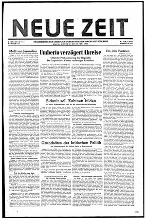 Neue Zeit Online-Archiv vom 12.06.1946