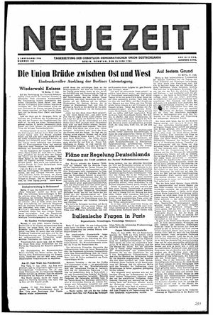 Neue Zeit Online-Archiv vom 18.06.1946