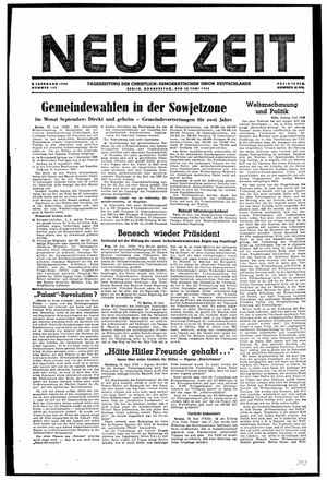 Neue Zeit Online-Archiv vom 20.06.1946