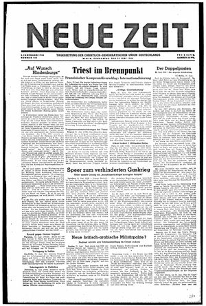Neue Zeit Online-Archiv vom 22.06.1946
