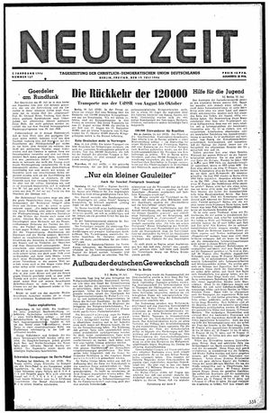 Neue Zeit Online-Archiv vom 19.07.1946