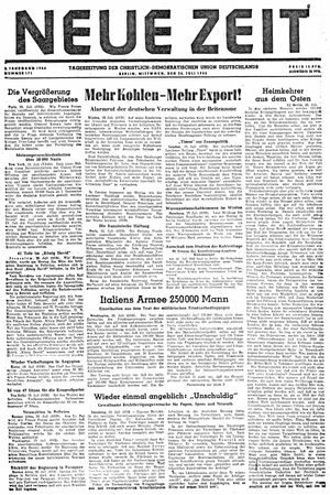 Neue Zeit Online-Archiv vom 24.07.1946