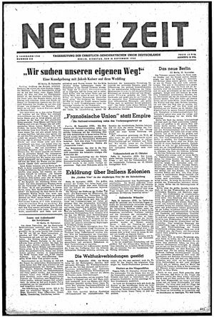 Neue Zeit Online-Archiv on Sep 24, 1946