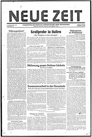 Neue Zeit Online-Archiv vom 27.09.1946