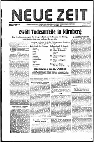 Neue Zeit Online-Archiv vom 02.10.1946