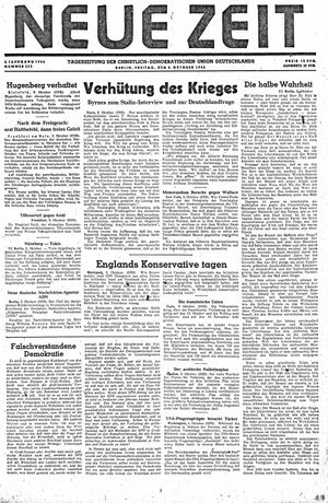 Neue Zeit Online-Archiv vom 04.10.1946