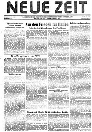Neue Zeit Online-Archiv vom 09.10.1946