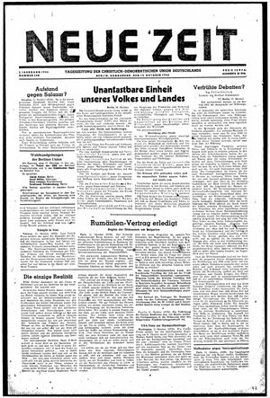 Neue Zeit Online-Archiv vom 12.10.1946