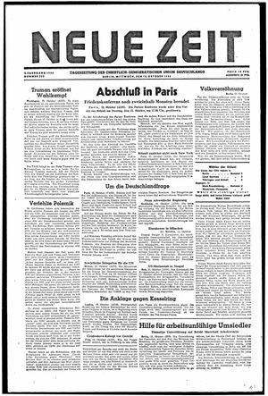 Neue Zeit Online-Archiv on Oct 16, 1946