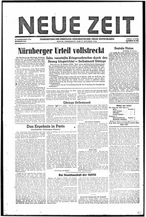 Neue Zeit Online-Archiv vom 17.10.1946