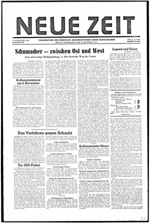 Neue Zeit Online-Archiv vom 19.10.1946