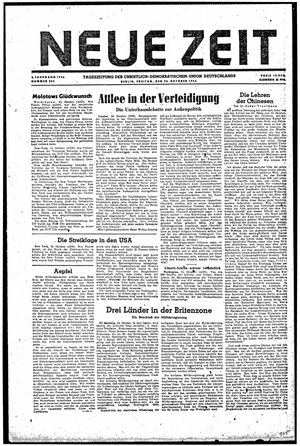 Neue Zeit Online-Archiv vom 25.10.1946
