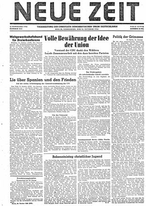Neue Zeit Online-Archiv vom 26.10.1946