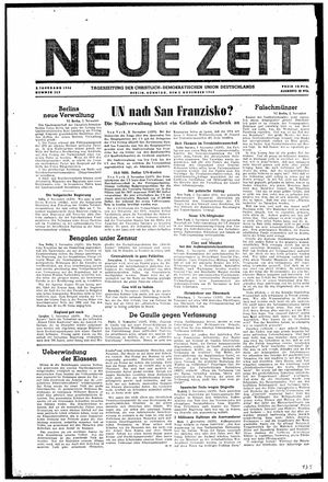 Neue Zeit Online-Archiv on Nov 3, 1946