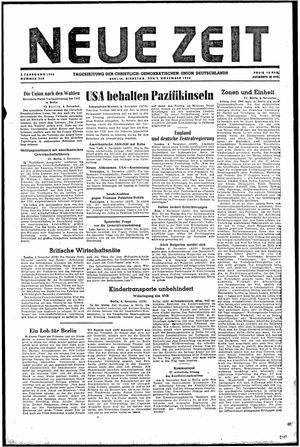 Neue Zeit Online-Archiv vom 05.11.1946