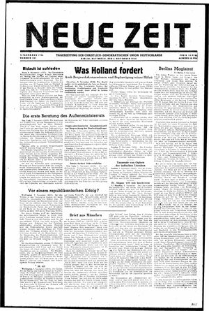 Neue Zeit Online-Archiv vom 06.11.1946