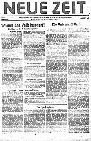 Neue Zeit Online-Archiv vom 13.11.1946