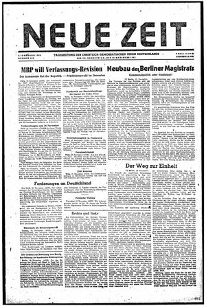 Neue Zeit Online-Archiv vom 14.11.1946