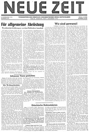 Neue Zeit Online-Archiv vom 01.12.1946