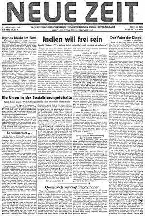 Neue Zeit Online-Archiv vom 17.12.1946