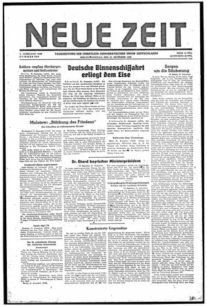 Neue Zeit Online-Archiv vom 22.12.1946