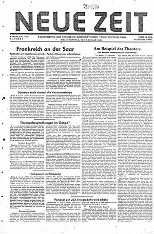 Neue Zeit Online-Archiv vom 04.01.1948
