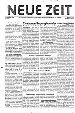 Neue Zeit Online-Archiv vom 09.01.1948
