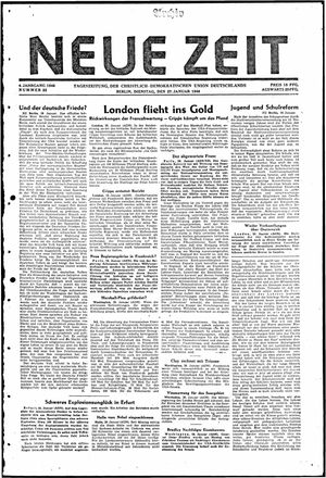 Neue Zeit Online-Archiv vom 27.01.1948