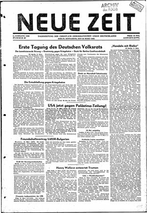 Neue Zeit Online-Archiv vom 20.03.1948