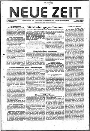 Neue Zeit Online-Archiv on Apr 4, 1948