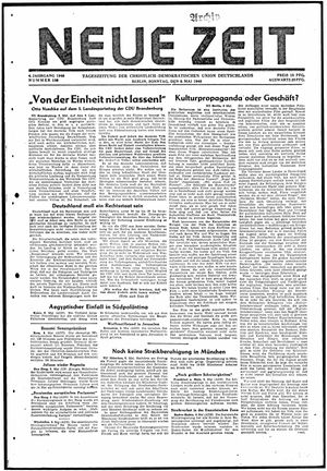 Neue Zeit Online-Archiv vom 09.05.1948
