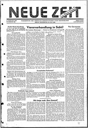 Neue Zeit Online-Archiv vom 22.07.1948