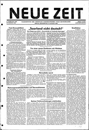 Neue Zeit Online-Archiv vom 12.08.1948