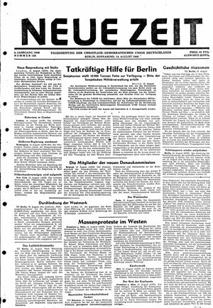 Neue Zeit Online-Archiv vom 14.08.1948