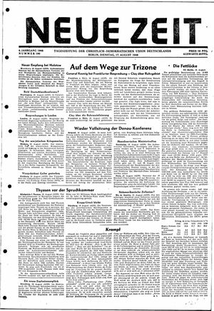 Neue Zeit Online-Archiv vom 17.08.1948