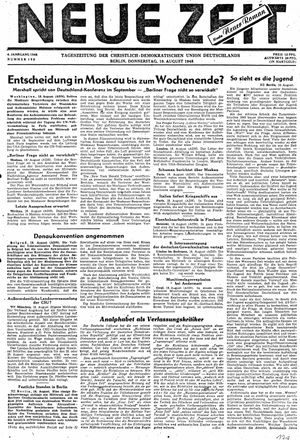 Neue Zeit Online-Archiv vom 19.08.1948