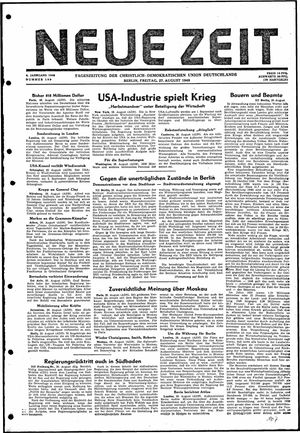 Neue Zeit Online-Archiv vom 27.08.1948