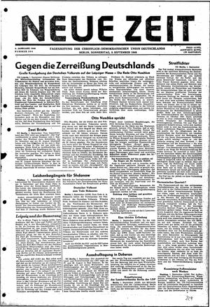Neue Zeit Online-Archiv on Sep 2, 1948